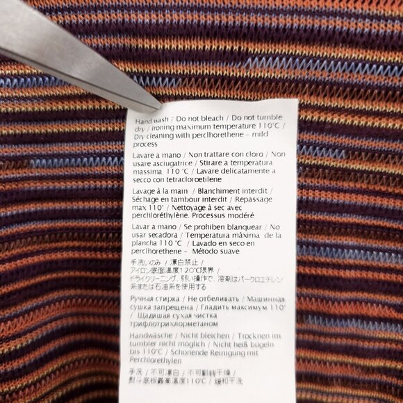 M MISSONI Knit Top Striped Pullover Drawstring Cotton Blend Made in ITALY Size 2 - Picture 7 of 7